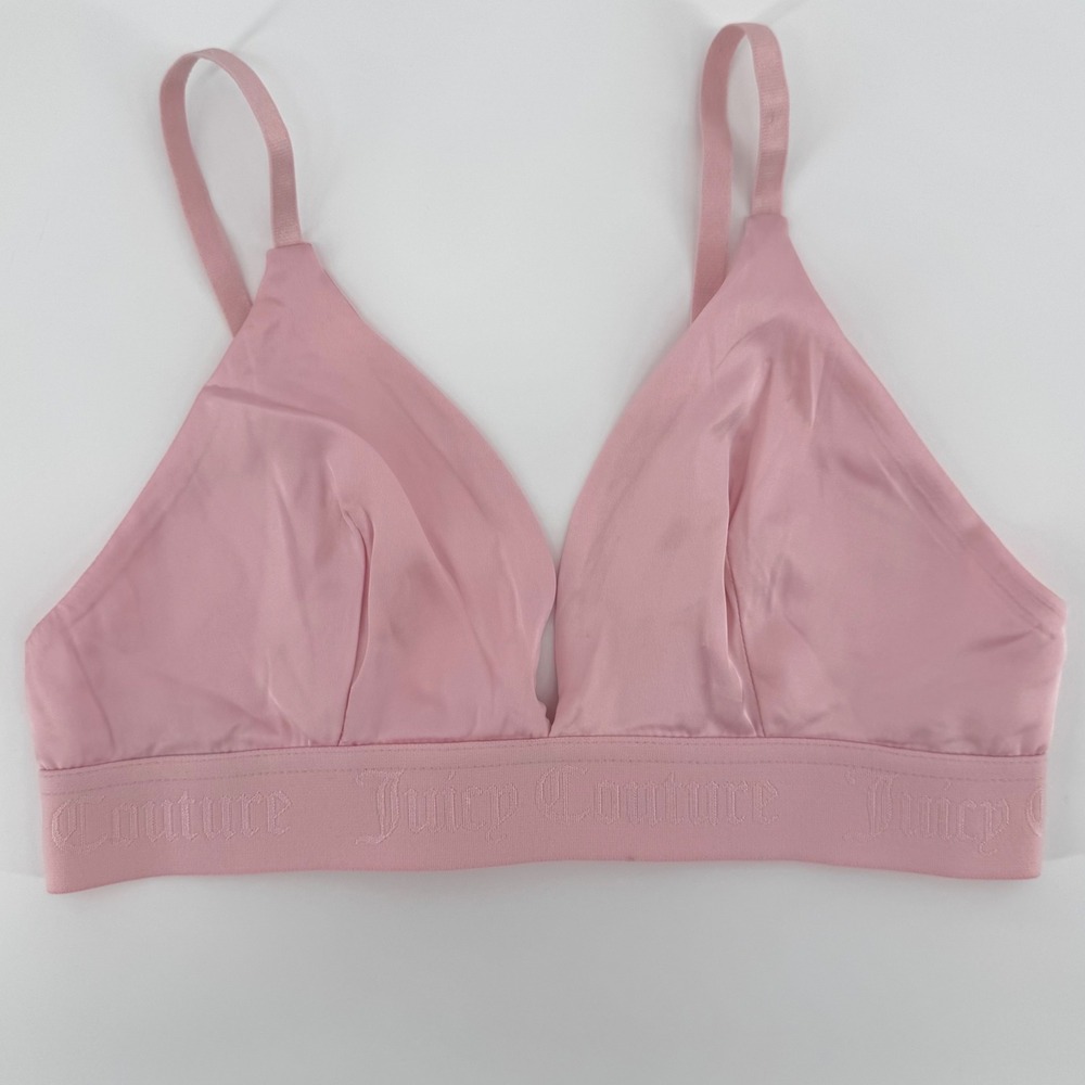Juicy Couture Pink Satin Bralette Sleepwear Loungewear Women Size M